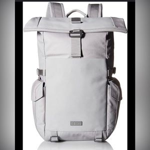 Men's Light Gray Roll-Top Backpack - Minimal Everyday Carry